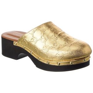 Valentino Micky Leather Clog, 39, 9, Gold, Like New